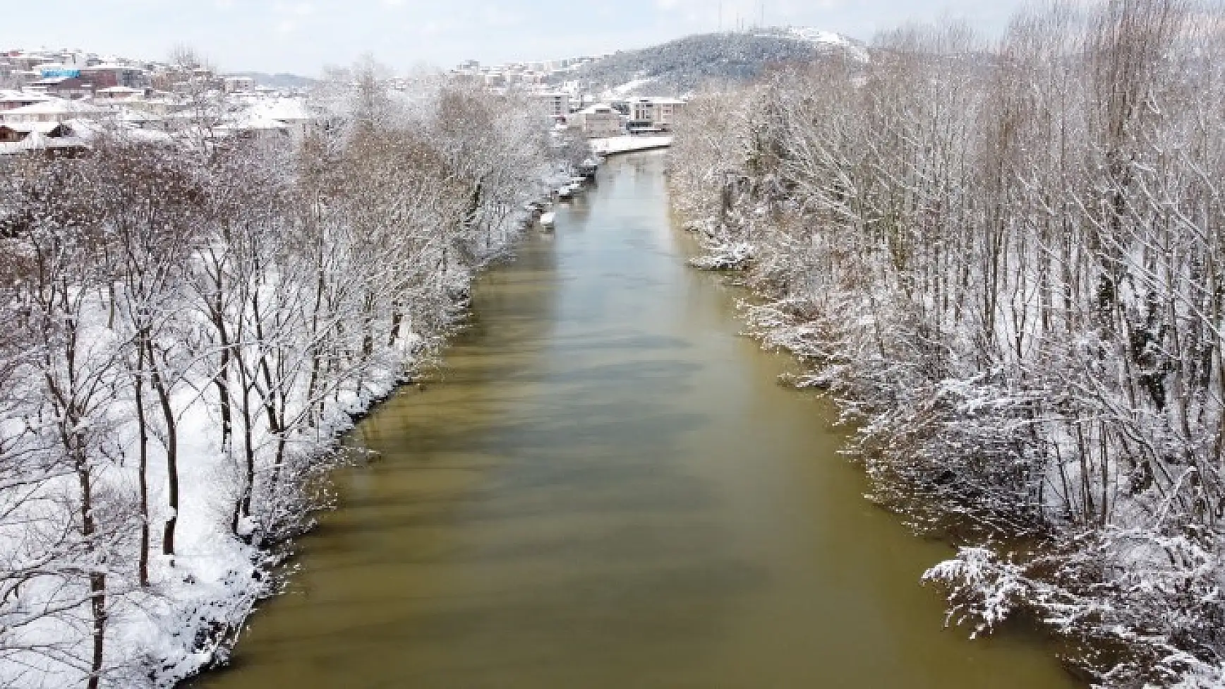 Bartın ırmağı kar manzaraları