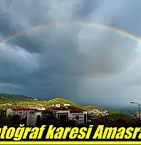 Amasra semalarında eşsiz gökkuşağı manzarası