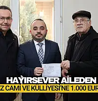 Hayırsever Aileden Bin Euro Bağış