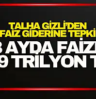 Talha Gizli'den 1,99 Trilyon TL'lik Faiz Giderine Tepki