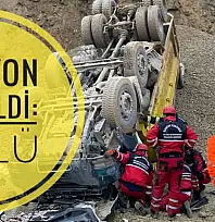 Taş ocağı sahasında kamyon devrildi 1 ölü