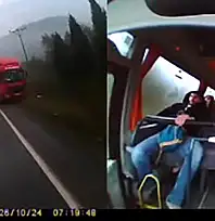 Tırın hatalı sollaması faciaya davetiye çıkardı: 24 kişi ölümden döndü