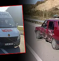 Yolcu minibüsü otomobille çarpıştı