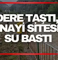 Zonguldak'ta sağanak sonrası dere taştı, sanayi sitesini su bastı