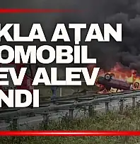 Zonguldak'ta takla atan otomobil alevlere teslim oldu: 1 yaralı