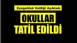 Zonguldak'ta okullar tatil edildi