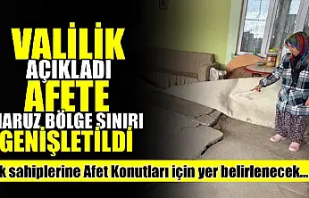 Afete Maruz Bölge Sınırı genişletildi