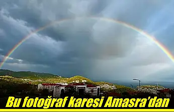 Amasra semalarında eşsiz gökkuşağı manzarası