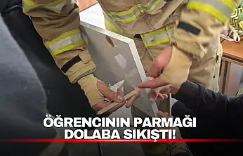 Öğrencinin parmağı dolaba sıkıştı!