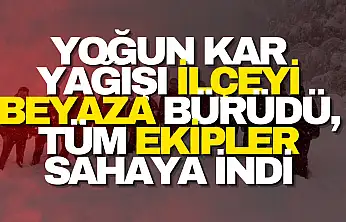 Yoğun Kar Yağışı İlçeyi Beyaza Bürüdü