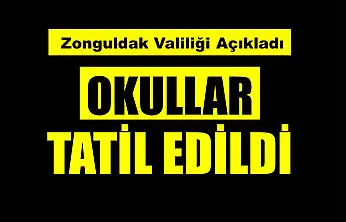 Zonguldak'ta okullar tatil edildi
