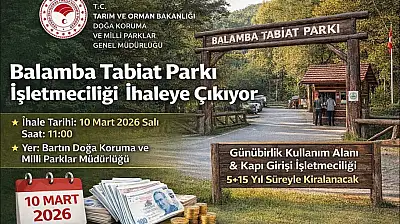 Balamba Tabiat Parkı ihaleye çıkıyor