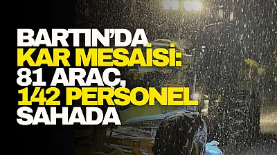 Bartın'da Kar Mesaisi: 81 Araç, 142 Personel Sahada