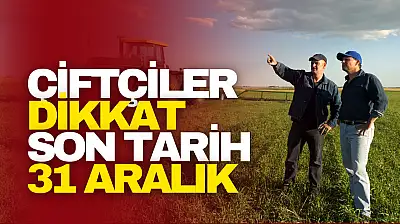 Çiftçiler İçin Sayımda Son Tarih 31 Aralık