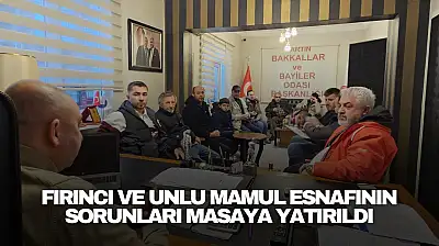 Fırıncı ve Unlu Mamul Esnafının Sorunları Masaya Yatırıldı