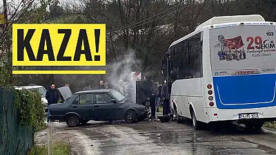 Halk otobüsüyle çarpıştı