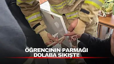Öğrencinin parmağı dolaba sıkıştı!