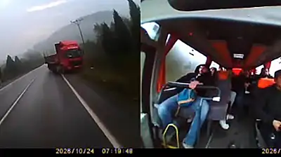 Tırın hatalı sollaması faciaya davetiye çıkardı: 24 kişi ölümden döndü