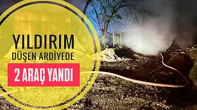 Yıldırım düştü yangın çıktı