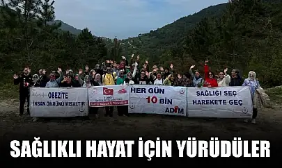 Beş kilometrelik parkurda yürüdüler