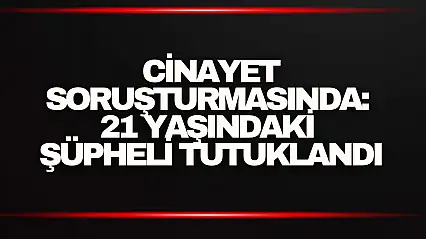 Cinayet Soruşturmasında: 21 Yaşındaki Şüpheli Tutuklandı
