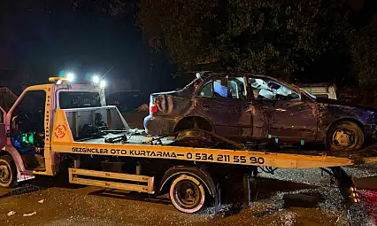 Kontrolden çıkan otomobil takla attı: 1 yaralı