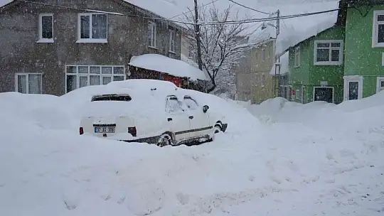 180 santimetrelik karın altında kalan araçlarını güçlükle çıkarttılar