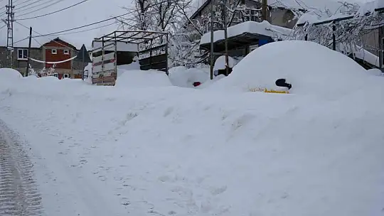 180 santimetrelik karın altında kalan araçlarını güçlükle çıkarttılar