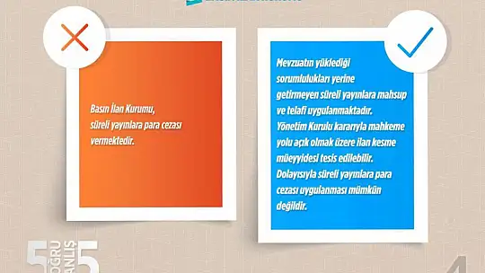 Basın İlan Kurumundan 5 doğru 5 yanlış