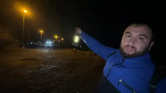 Amasra'da kaya parçaları karavanların bulunduğu alana düştü
