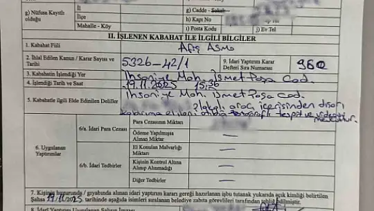 Araçtan sokağa broşür fırlatan kişi, ceza yedi