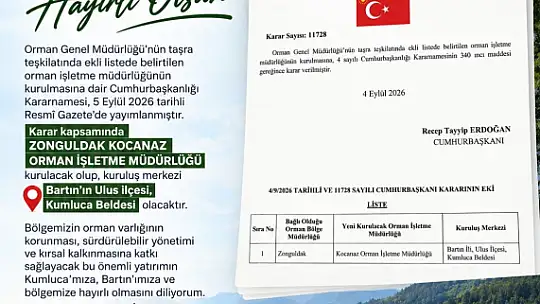 Bartın'da 66 yıllık hayal, Cumhurbaşkanı Erdoğan'ın imzasıyla gerçeğe dönüştü