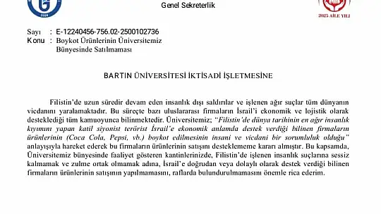 BARÜ'den İsrail ürünlerine boykot