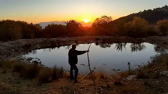 Bolu'da 1500 rakımlı yaylada gün batımı manzarası