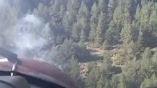 Bolu'da anız yangını ormana sıçradı: 2 helikopter sevk edildi