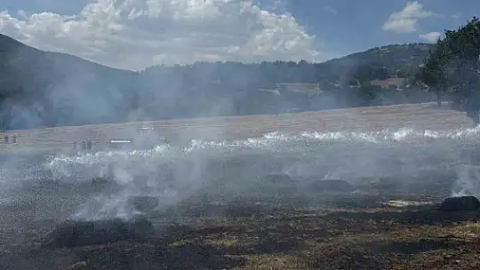 Bolu'da balya makinesinden çıkan kıvılcımlar yangına neden oldu