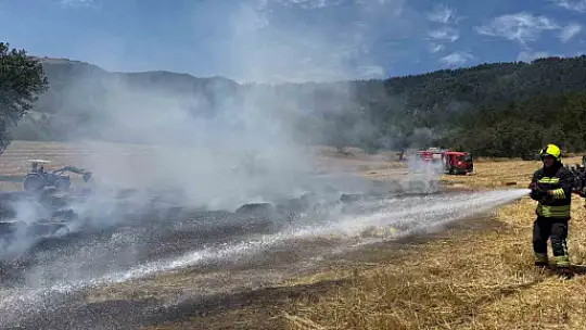 Bolu'da balya makinesinden çıkan kıvılcımlar yangına neden oldu