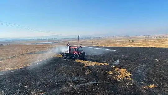 Bolu'da elektrik direğinden çıkan yangında 8 dekar alan zarar gördü