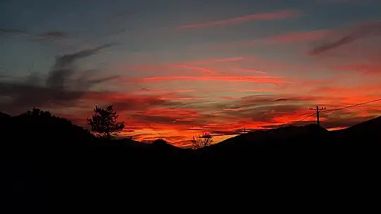 Bolu'da gün batımı kartpostallık görüntüler oluşturdu