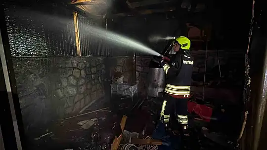 İkiz villanın bahçesinde çıkan yangın korkuttu