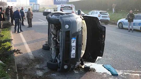 Bolu'da kontrolden çıkan otomobil devrildi: 1 yaralı