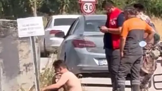 Bolu'da otomobil sulama kanalına uçtu