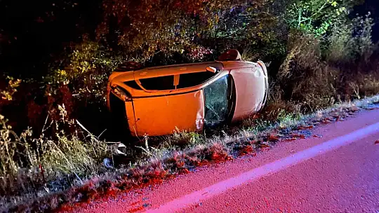Bolu'da otomobil takla attı: Yaralı sürücü ehliyetsiz çıktı