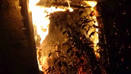 Bolu'da samanlık alev alev yandı