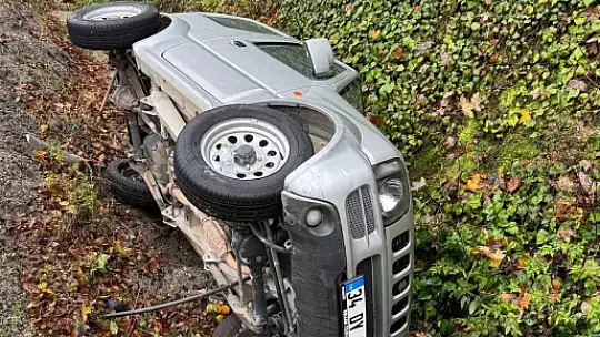 Bolu Dağı'nda kontrolden çıkan cip kanala devrildi