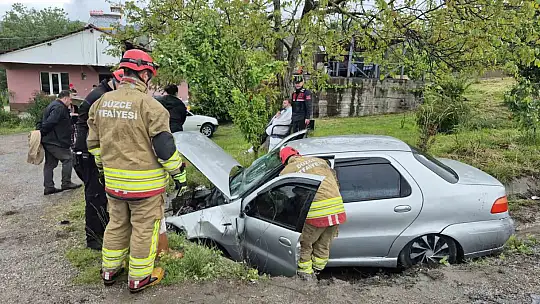 Bolu Dağında otomobil kanala uçtu 3 yaralı