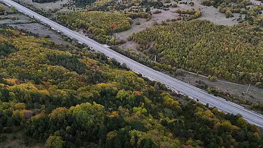 Bolu geçişinde ağaçlar sarı, turuncu ve kızıl tonlara büründü