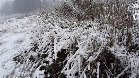 Bolu'nun yükseklerinde kar kalınlığı 5 santimetreye ulaştı