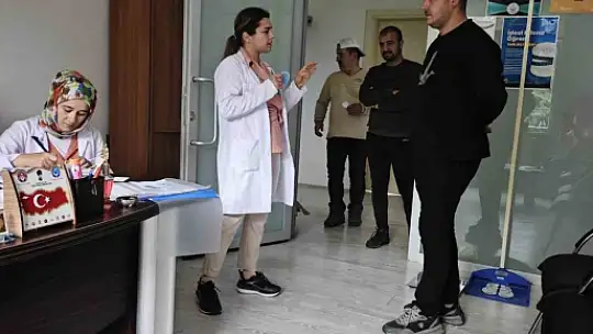 Çalışanların boyunu kilosunu ölçtüler
