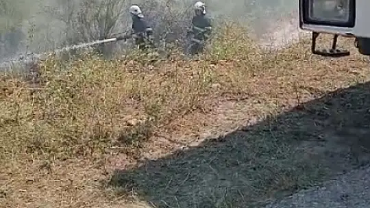 Çaycuma'da çalılık alanda yangın çıktı